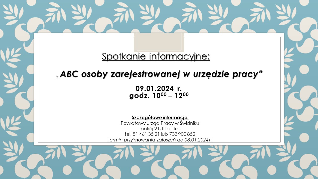 Zdjęcie artykułu Grupowe spotkanie informacyjne
